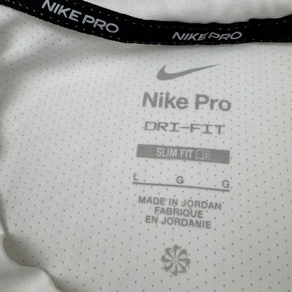 Nike Pro Dri-FIT Tank Top Mens Large White Slim Fit Sleeveless DD1977-100